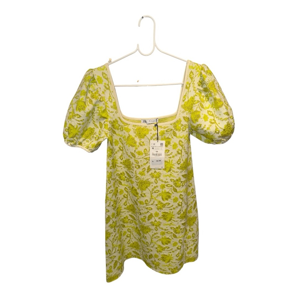 Zara Yellow Puff Sleeve Blouse